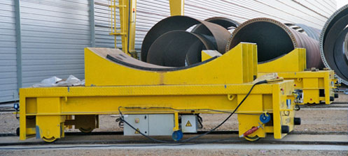 Battery powered transfer cart on rails